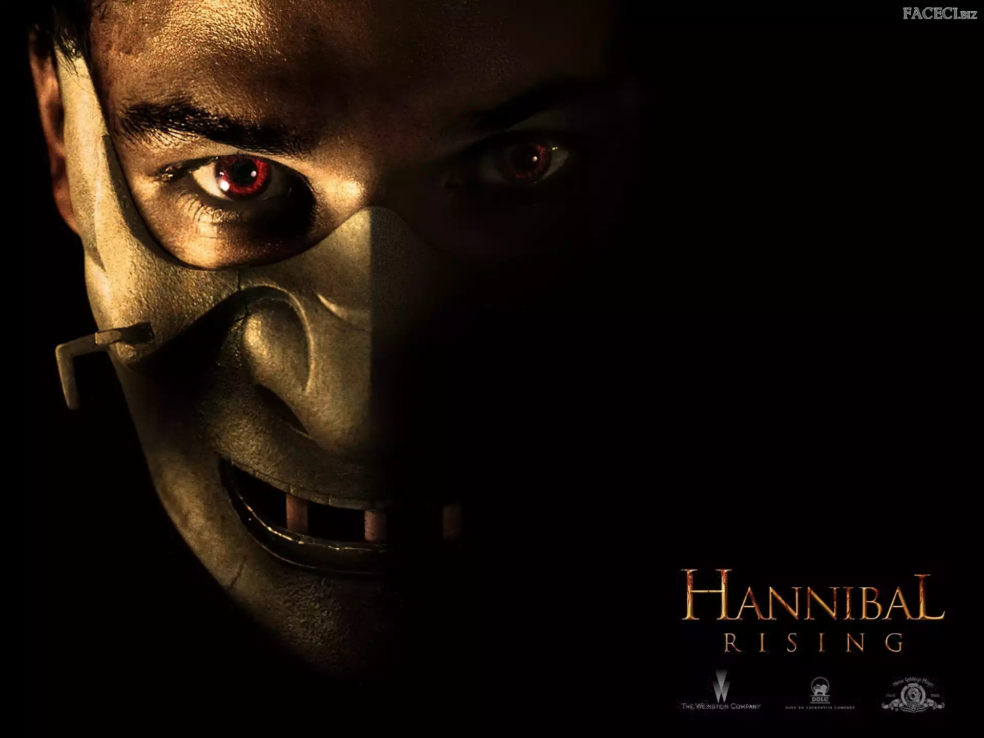 czerwone, Maska, oczy, Hannibal Rising, Gaspard Ulliel